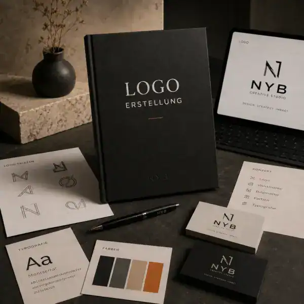 Professionelles Logo-Design für WordPress-Website mit Branding-Elementen.
