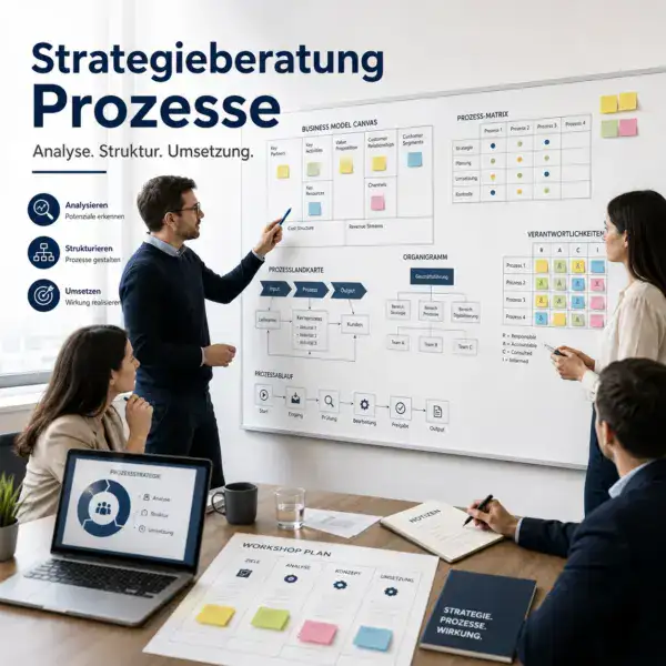 Team bei Strategieberatung und Prozessanalyse in einer WordPress-Instanz.
